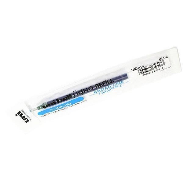 Recharge pour Roller UM153 encre gel Signo Broad UMR10 Pte Large 1mm Bleu