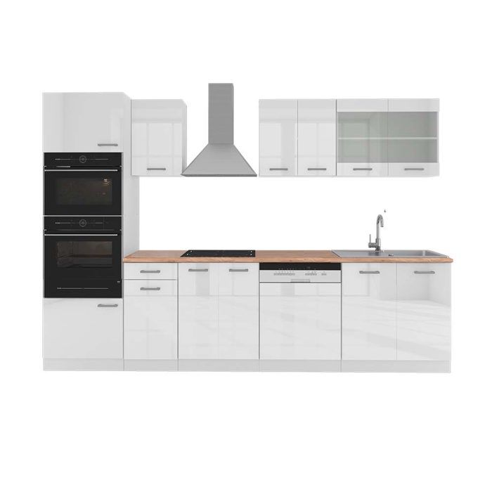 Cuisine Intégrée Vicco R-Line – 300 Cm – Couleur Béton – Neuve