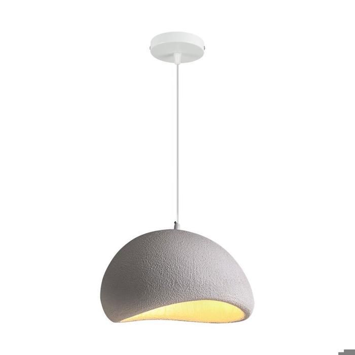 WOTTES Suspension Luminaire Moderne Créatif Gris Lustre Design Mousse Vintage E27 Lampe 1pcs Ø20cm pour Cuisine Salle à Manger
