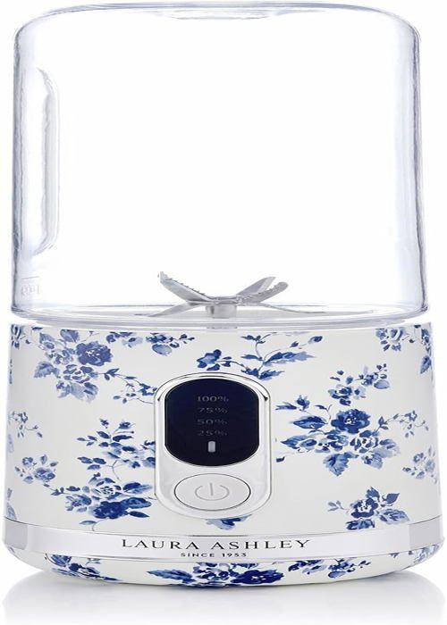 Laura Ashley China Rose Mini Blender Portable avec Bouteille de 450 ml par VQ. Mixeur Blender