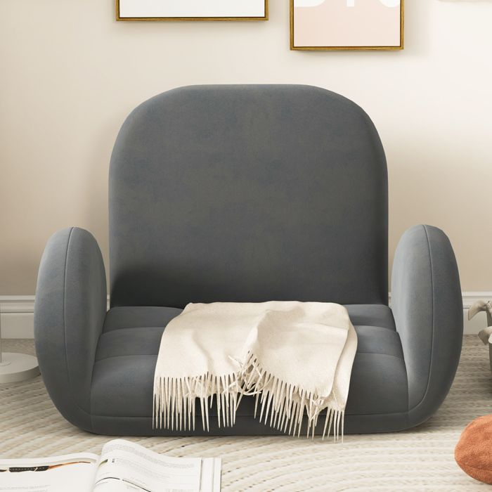 Fauteuil de Sol -RELAX4LIFE- Dossier à 3 Positions - Accoudoirs à 5 Positions - Housse Amovible - Charge 150KG -Sans Base Pivotante