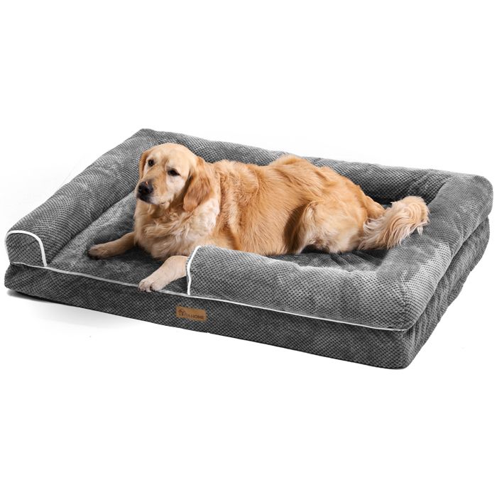 Comparer les prix de YITAHOME Panier - Grand Chien - Gris - Dehoussable - Orthopédique - lit Chien Géant - Matelas Lavable - 135x107cm