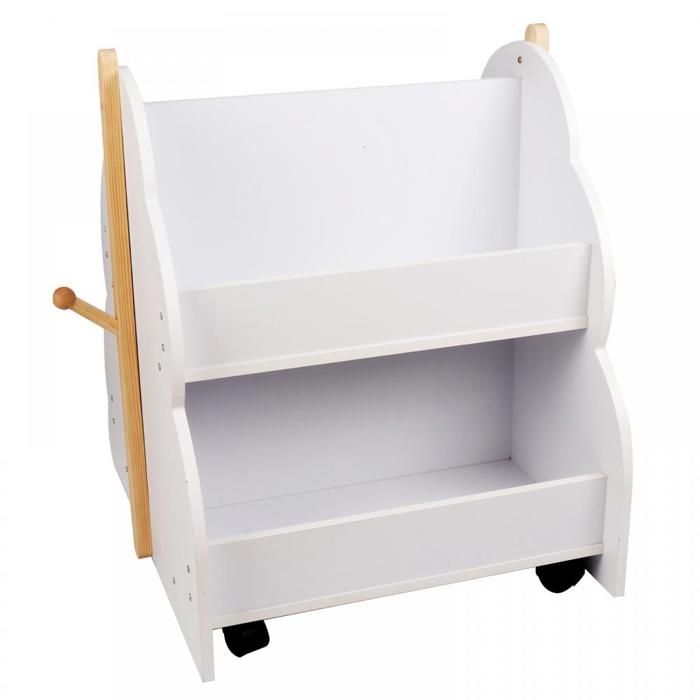 Meuble de rangement pour jouets et livres - Bibliothèque enfant Étagère à livres en bois - ERROLVES - Blanc - 50*54*61 CM