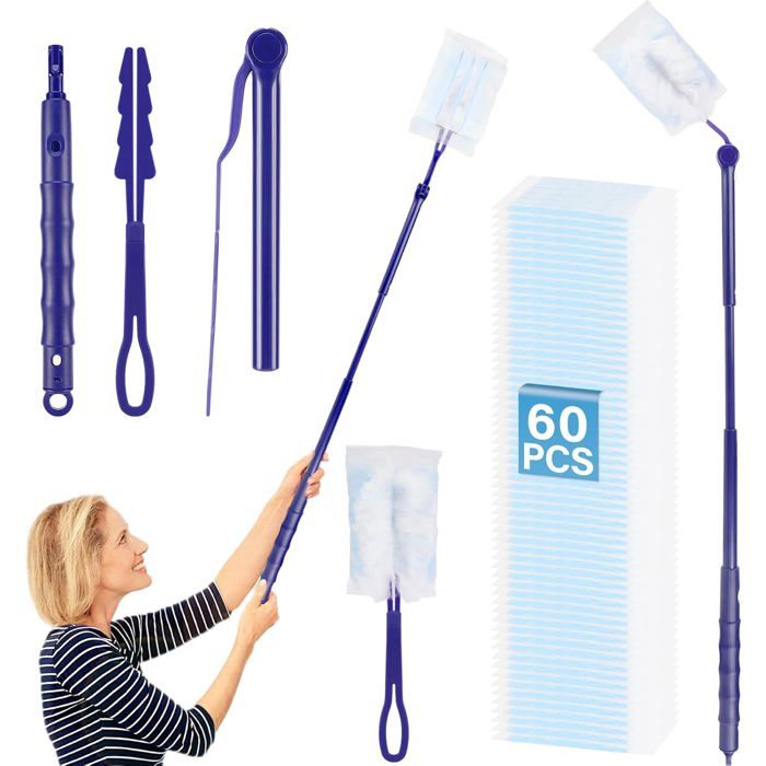 JEDWKFA Lot de 50 Plumeau Poussiere, Duster Recharge, Plumeau Poussiere Telescopique, Duster Kit, avec 1 Poignée, 1 Perche Télescopique, pour Le Salon, Le Bureau, de l'école JEDWKFA Lot de 50 Plumeau Poussiere, Duster Recharge, Plumeau Poussiere Telescopique, Duster Kit, avec 1 Poignée, 1 Perche Télescopique, pour Le Salon, Le Bureau, de l'école