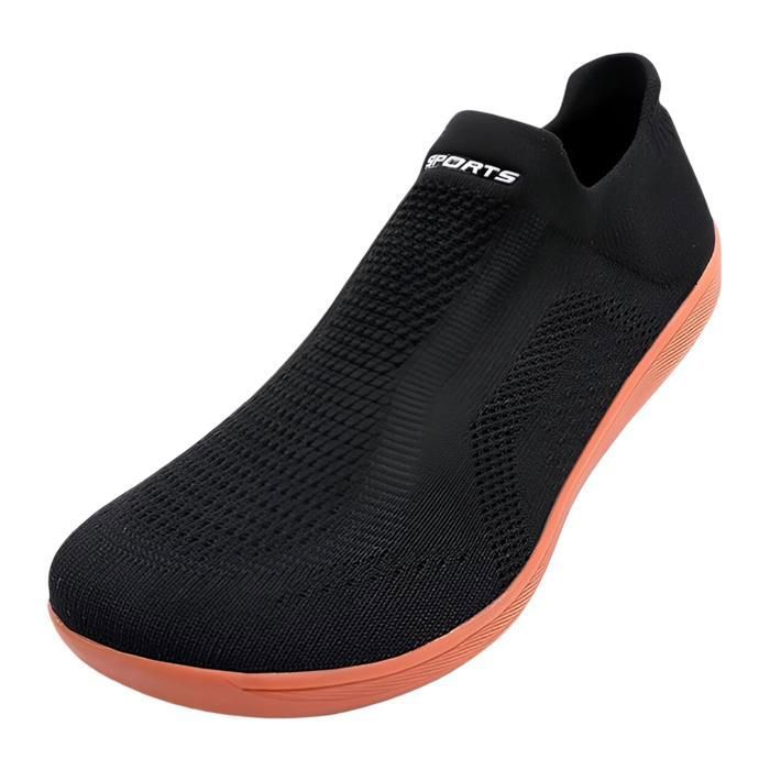 LITTLEPLUM Chaussures de sport de course à enfiler respirantes en maille unisexe noires 38