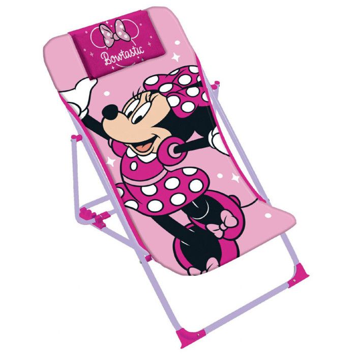 Chaise Longue Pliante - Disney - Rose - 61x43x66 cm - Mobilier solide et facile à entretenir Chaise Longue Pliante - Disney - Rose - 61x43x66 cm - Mobilier solide et facile à entretenir