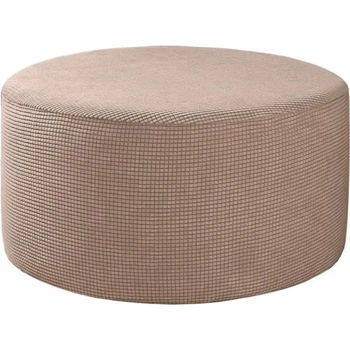 Housse Pouf Rond - Keeper - Extensible - Kahki - Protection Salon
