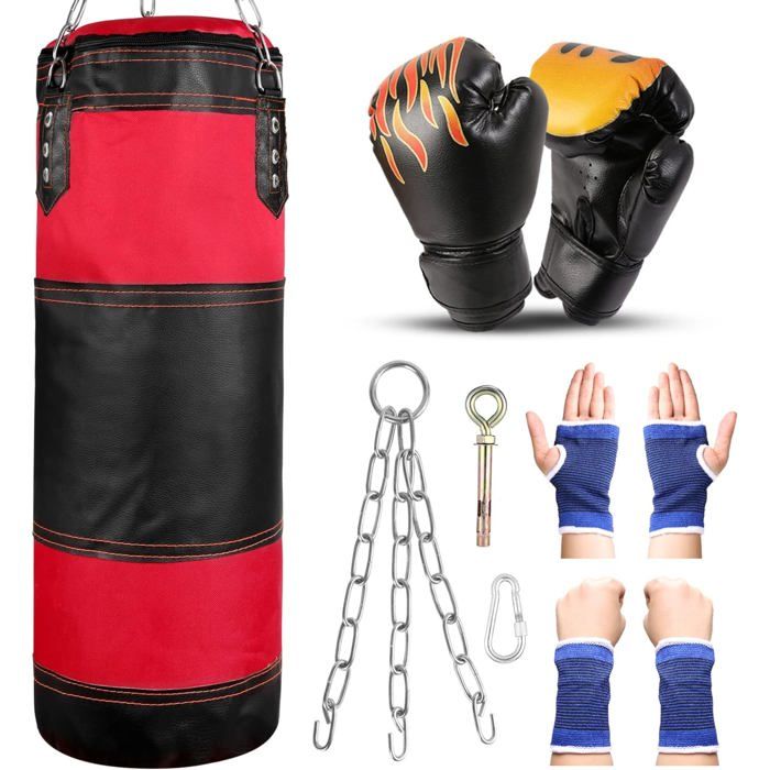 Zuasdvnk Sac De Boxe Avec Support - Hauteur Réglable 127-150 Cm - Rebond Puissant Pour Entraînement Coordination Et Stress - Kit Avec Gants Et Sangle