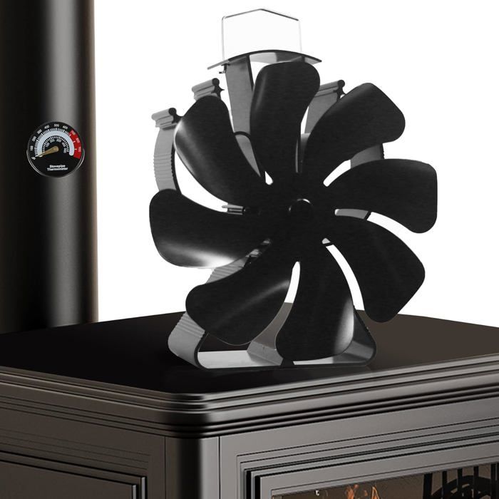 Ventilateur Poêle à Bois, 8 Pales Avec Thermomètre Silencieux — free download