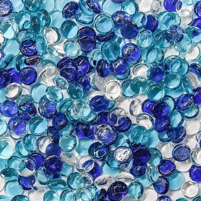 Lot De 300 Perles Anciennes En Verre Bleu Ciel - Fuseau Toupie 7x5,5mm - Vintage Tchécoslovaquie