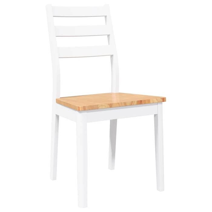 Blanc Chaises de cuisine/bar - SOLOMON -[2 pcs] - blanc bois massif caoutchouc CCC1533