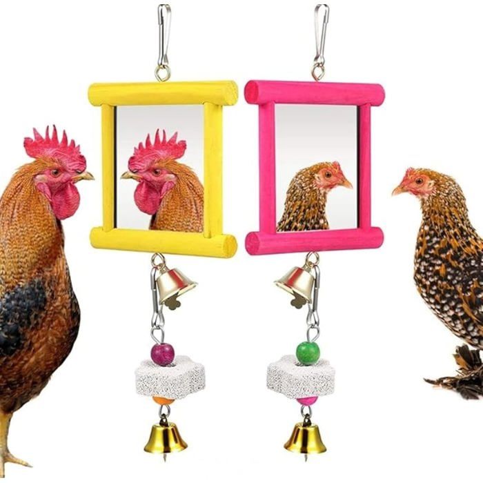 Meilleurs prix pour Miroir de Jeu Anti-Ennui Sécurisé pour Poules Divertissement Multifonction pour Poulailler Extérieur .