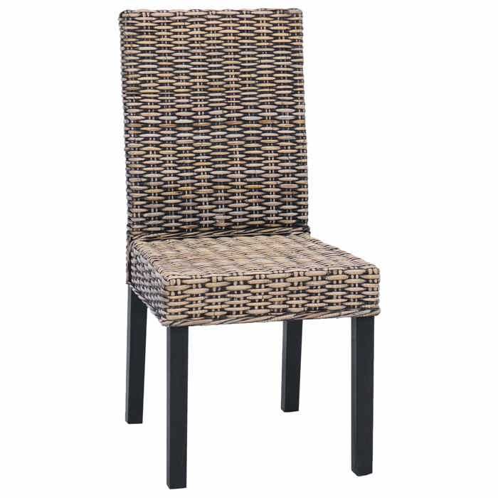 Confortable Chaise de salle à manger (2 pcs) Applications larges 110 kg par siège Noir Blanchi 45x54x93 cm__20996