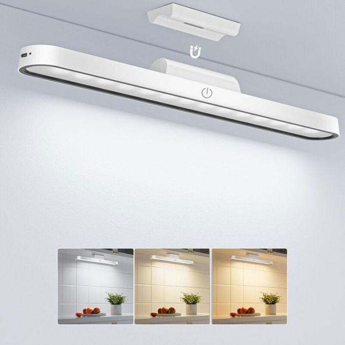 Reglette LED Cuisine Sans Fil Lumiere Rechargeable USB Lumière Magnétique Lampe de Bureau à Luminosité Réglable