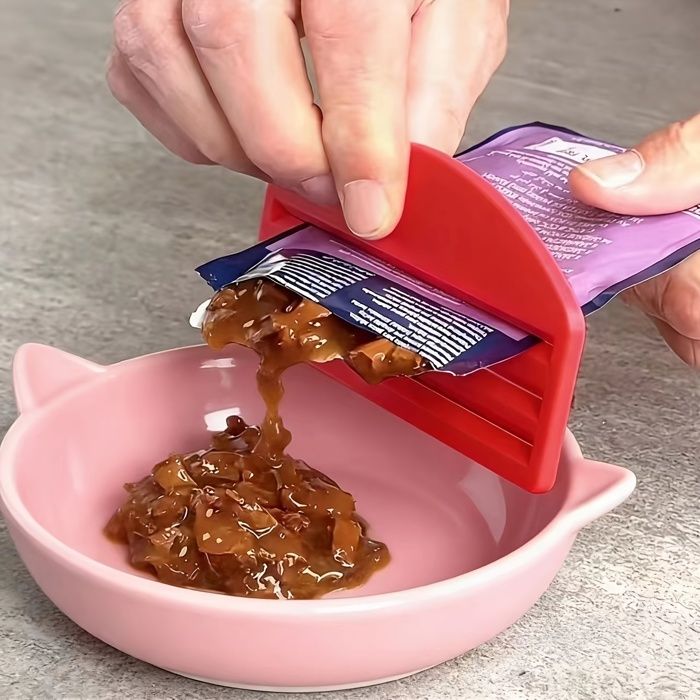Distributeur de nourriture pour chat - GRANDSALEY - Cuillère distributrice - Rose - Plastique alimentaire - Zéro déchet