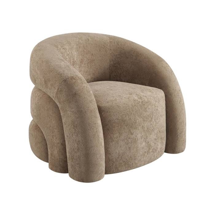 Fauteuil organique tissu 1 place taupe - Renbo Fauteuil organique tissu 1 place taupe - Renbo