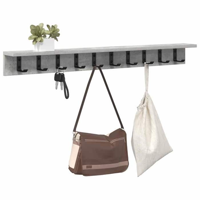 Meuble Étagère - Gris - Porte-manteau mural - 1 pc - Gris béton 100x105x105 cm B4974
