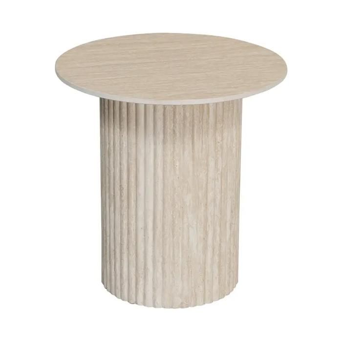 Table basse artisanale en céramique Pole To Pole Travertine - beige - Beige - 50x51 cm