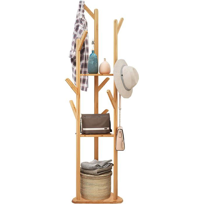 Porte Manteau Pieds Bambou: Portant À Vêtements Solide Avec 9 Crochets Et Embase Stable Vestiaire Porte Manteau DEntrée Cha[BI52]