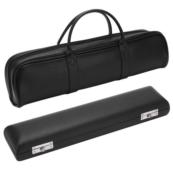 Zoegneer Étui Compact En Cuir Pour Flûte 16 Ou 17 Trous - Intérieur Velours Noir
