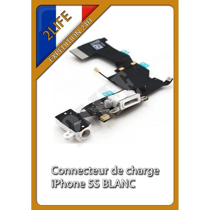 Connecteur De Charge (dock) Pour IPhone 5S - Blanc - Neuf - Compatible Modèles A1453, A1518, Etc.