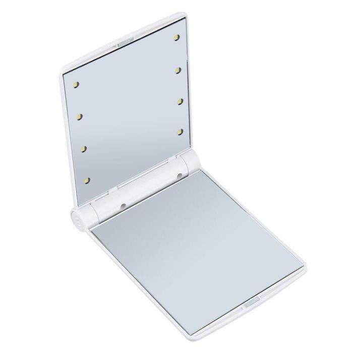 Miroir De Maquillage LED Grossissant 10X - Miroir Mural Pliable 8.5 Pouces Avec Lumière Et Prise