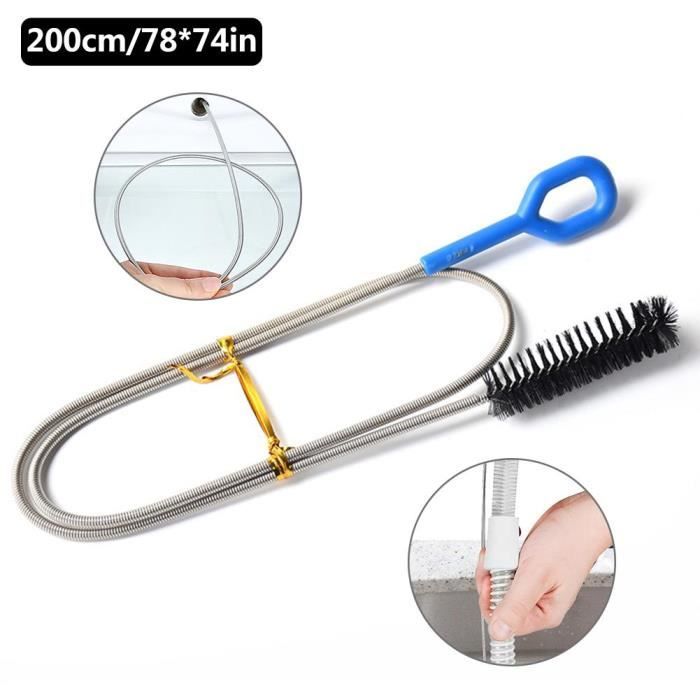 Lot De 2 Brosses De Drainage 1m - Nettoyeur Flexible Pour Canalisations, Tuyaux Et Aquariums