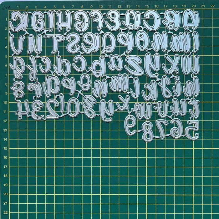 Lot De 62 Matrices De Découpe En Métal - Lettres, Chiffres, Pour Scrapbooking Et Cartes DIY