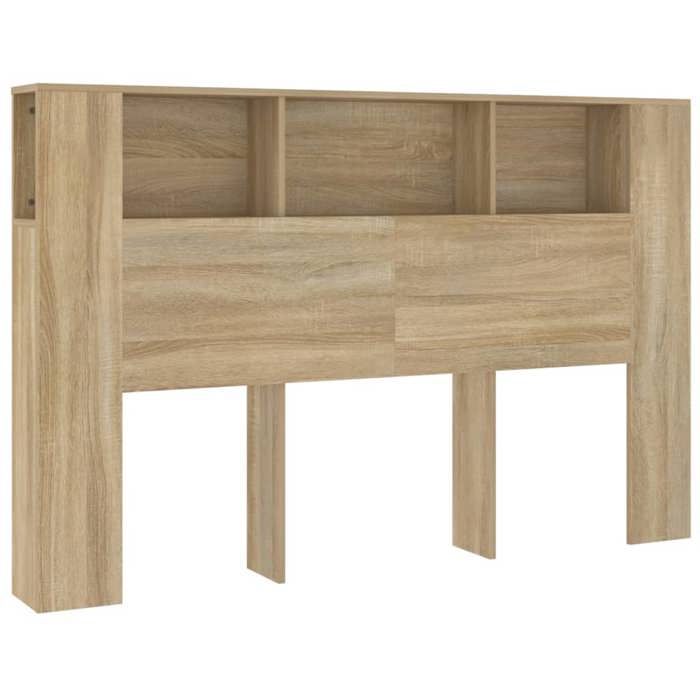 Tête de lit avec rangement accessoire de lit table de chevet etagere 160 x 18 5 x 104 5 cm MDF couleur chêne TDL0200048 Tête de lit avec rangement accessoire de lit table de chevet etagere 160 x 18 5 x 104 5 cm MDF couleur chêne TDL0200048