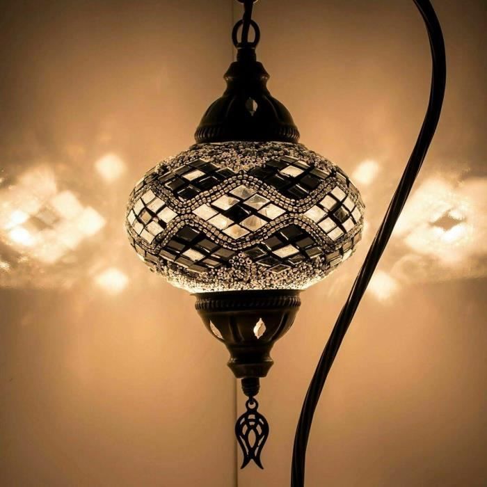 2019 Lustre à suspendre en mosaïque marocaine turque à 7 globes câblés ou à brancher 1, 3, 5, 7