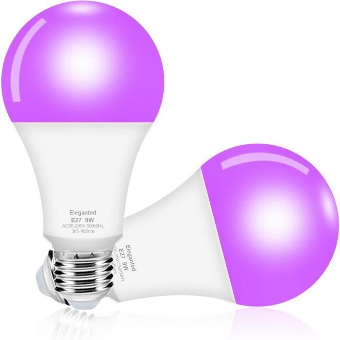 Eleganted Ampoules Lumière Noire Lampe, 2pcs 9W Ampoule LED UV