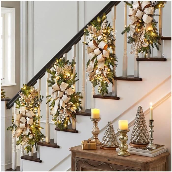 Ghirlanda Natalizia A Nastro Reticolato - 26x9.14 M, Gialla, Per Decorazioni Albero, Ringhiere, Feste