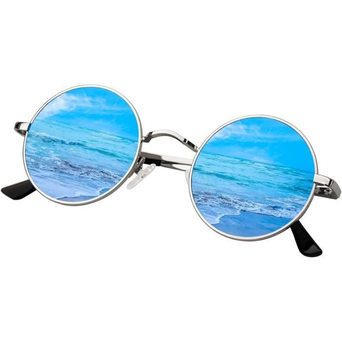 Lunettes De Soleil Rondes Polarisées KANASTAL - Style Rétro Hippie, Protection UV400, Ultra Légères