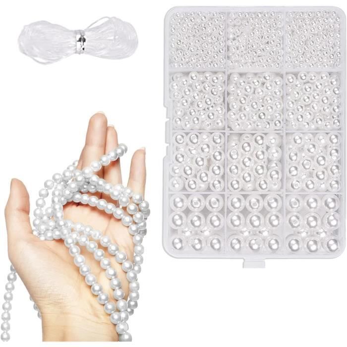 Collier de perles blanches de Majorque femme ♥ Fermoir invisible