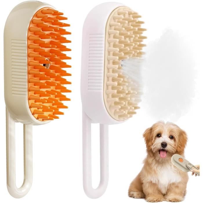 Brosse à vapeur - 2 Pièces - 3 en 1 - Toilettage - Pour chiens et chats à poils courts et longs