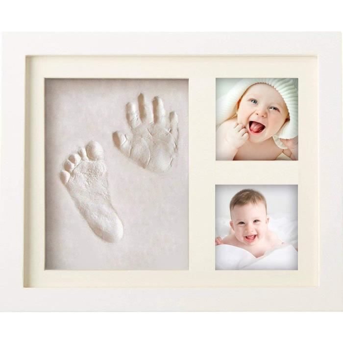 Cadre photo Empreintes Bébé, Kit Empreinte Bebe Mains pour Liste