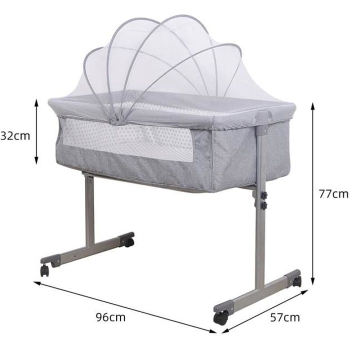 Berceau Cododo A Roulette Avec Moustiquaire Sleep By Me Gris Cdiscount Puericulture Eveil Bebe