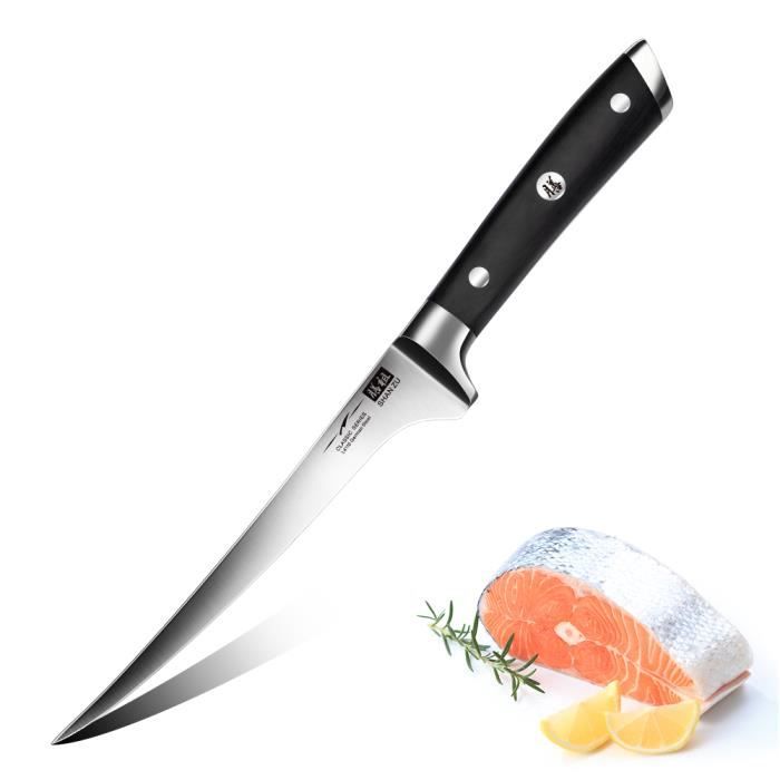 SHAN ZU Couteau à Filet 18cm, Couteau à Poisson Professionnel 7 Pouces -  Cdiscount Maison