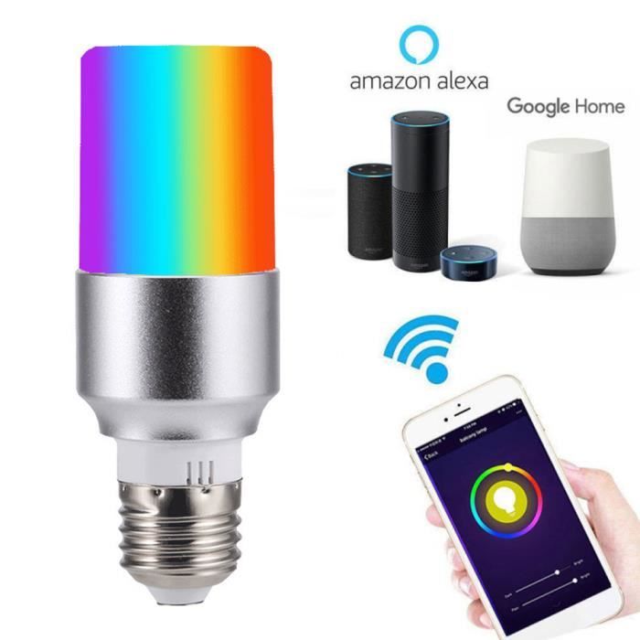 Echo Weiqiao/® Ampoule Connect/ée Ampoule Intelligente 11W E27 RGB+CW LED Ampoule WiFi T/él/écommande de WiFi Variable et Multicolore Compatible avec Alexa Google Home et IFTTT