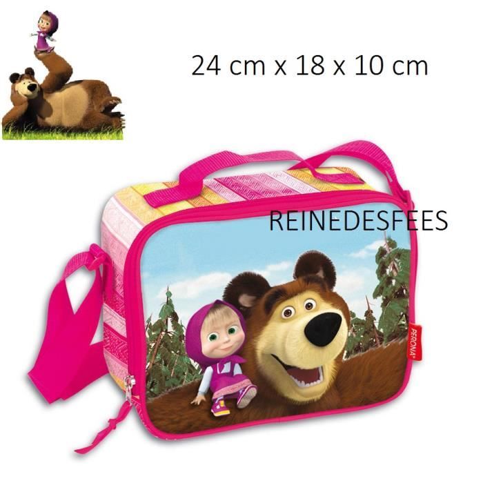 Sac a gouter isotherme fille Masha et Michka l ours pour ecole maternelle creche ou loisirs enfants sport rose Rose rose Cdiscount Bagagerie Maroquinerie