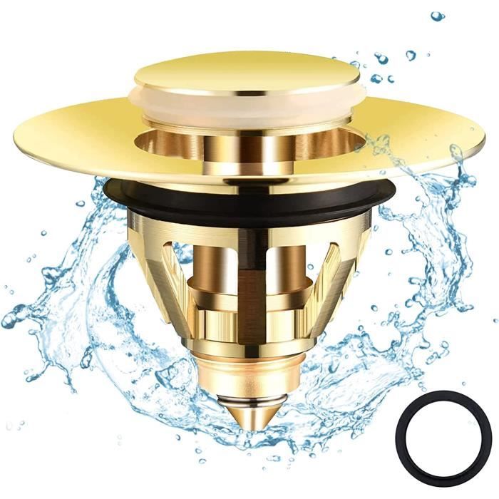 Lot De 2 Bondes Universelles Pop-up Avec Filtre Anti-bouchage - Pour Lavabo, Baignoire (34-40 Mm)