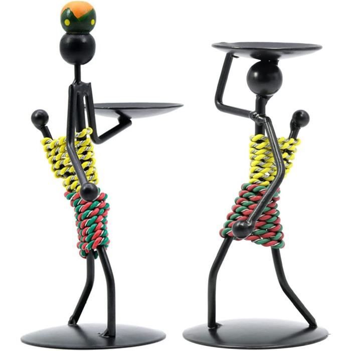 Chandelier Vintage En Fer Forge 2 Pièces Bougeoirs Noirs Chandelier