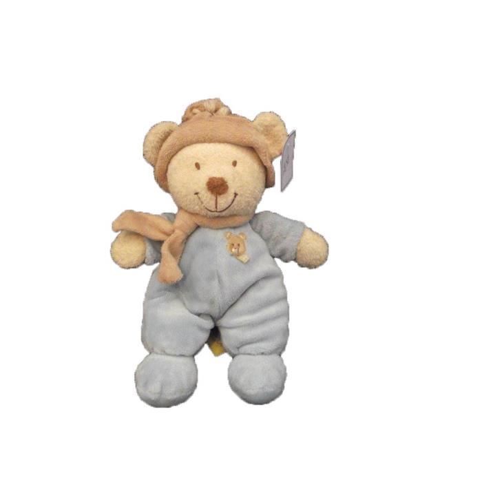 Doudou Orchestra Nicotoy Ours Combinaison Bleu Foulard Et Bonnet Marron Cdiscount Puericulture Eveil Bebe