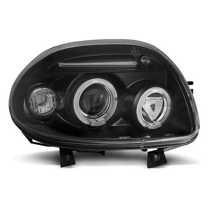 Paire de feux phares Renault Clio 2 98-01 angel eyes noir