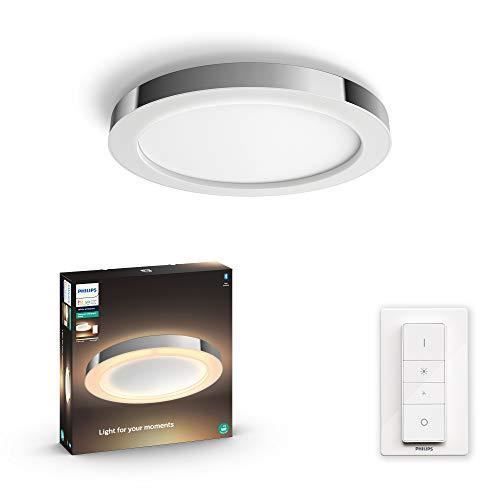 Philips Hue White Ambiance ADORE Plafonnier salle de bain 40W compatible  Bluetooth - Blanc (télécommande incluse) - Cdiscount Maison