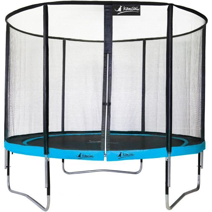 Trampoline de jardin rond 305 cm + filet de s&eacute;curit&eacute; PUNCHI Bleu 300