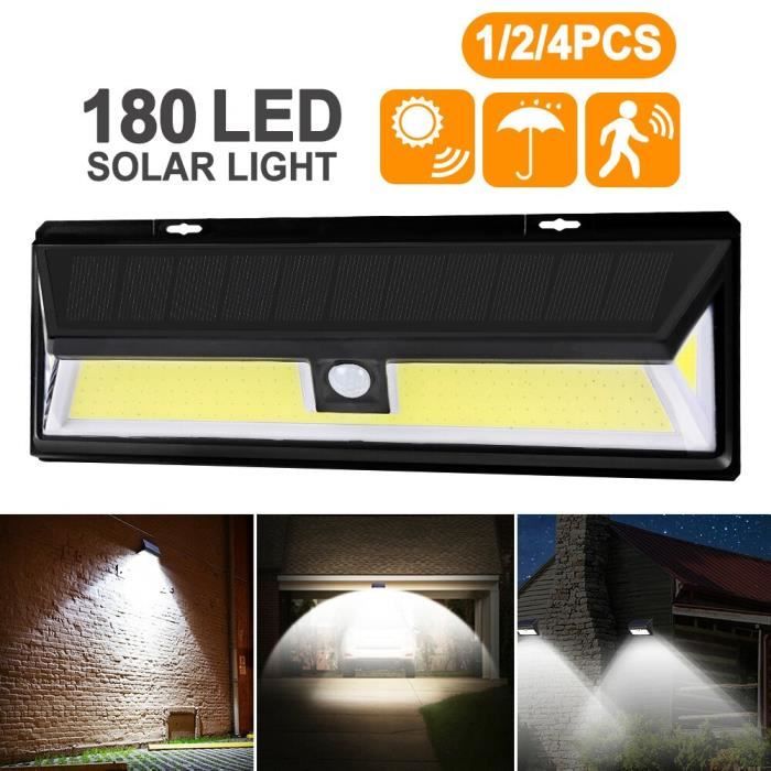 Lampe Solaire Murale Extérieure Avec Détecteur De Mouvement - Étanche IP65, Acier Inoxydable, 40LM, Blanc