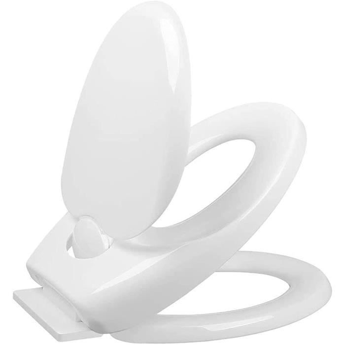 Abattant WC Familial, Lunette de Toilette en PP avec Siège Enfant magnétique, Descente lente