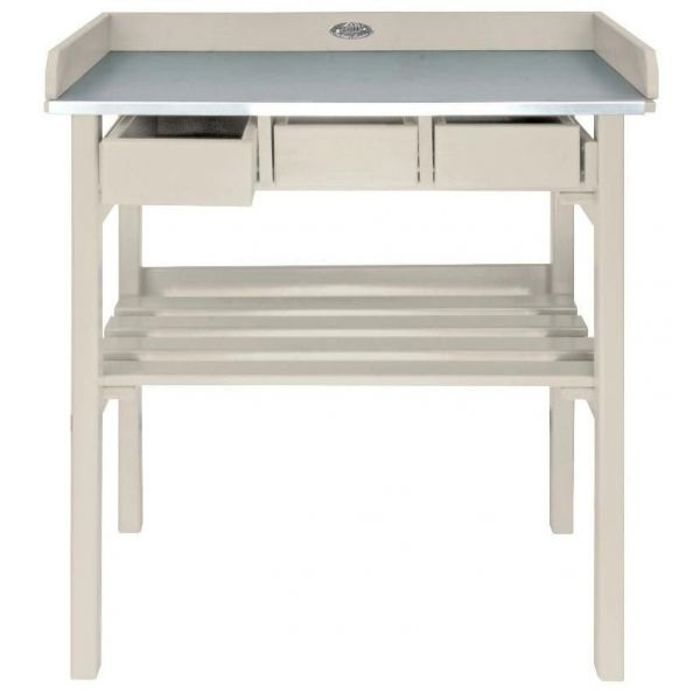 esschert design banc de travail de jardin blanc cf29w 404624