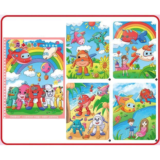 4 Types de livres de coloriage magiques à l'eau, jouets de dessin réutilisables, jouets 4 Types de livres de coloriage magiques à l'eau, jouets de dessin réutilisables, jouets